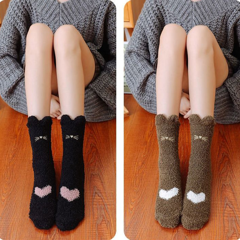 Coral fleece sokker, børns lodne midtvejsstrømper, efterår og vinterkatklør, sød, anti-slip, varm sovende, gulv sovende sokker Coral fleece sokker, børns lodne midtvejsstrømper, efterår og vinterkatklør, sød, anti-slip, varm sovende, gulv sovende sokker