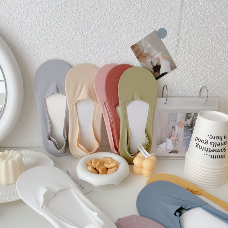 Morandi Ice Silk Splicing Ice Silk Stof usynlige sokker