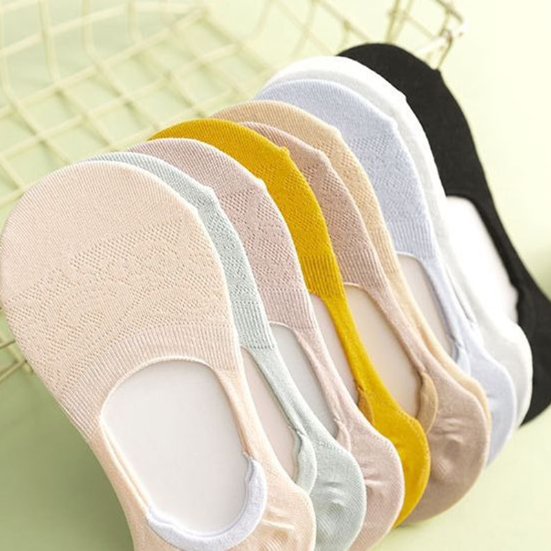 Solid farve Kvinders bådsokker med lavvandede hule sokker Solid farve Kvinders bådsokker med lavvandede hule sokker