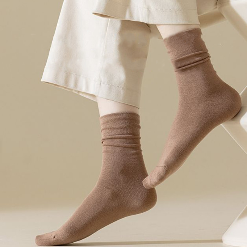 Fast farve efterår/vinter retro stil bunke sokker hvide sokker